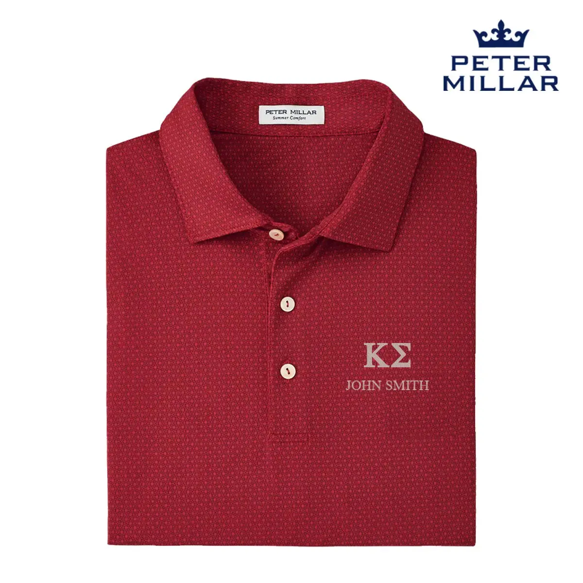 Kappa Sig Personalized Peter Millar Tesseract Patterned Polo With Greek Letters