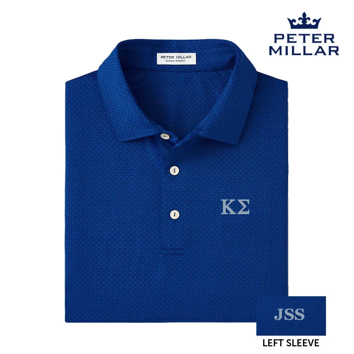 Kappa Sig Personalized Peter Millar Tesseract Patterned Polo With Greek Letters