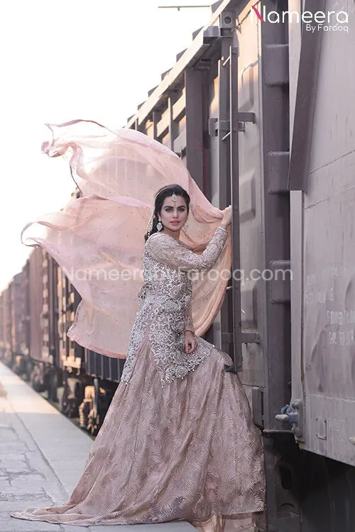 Latest Pakistani Bridal Lehenga with Short Kurti #BS92