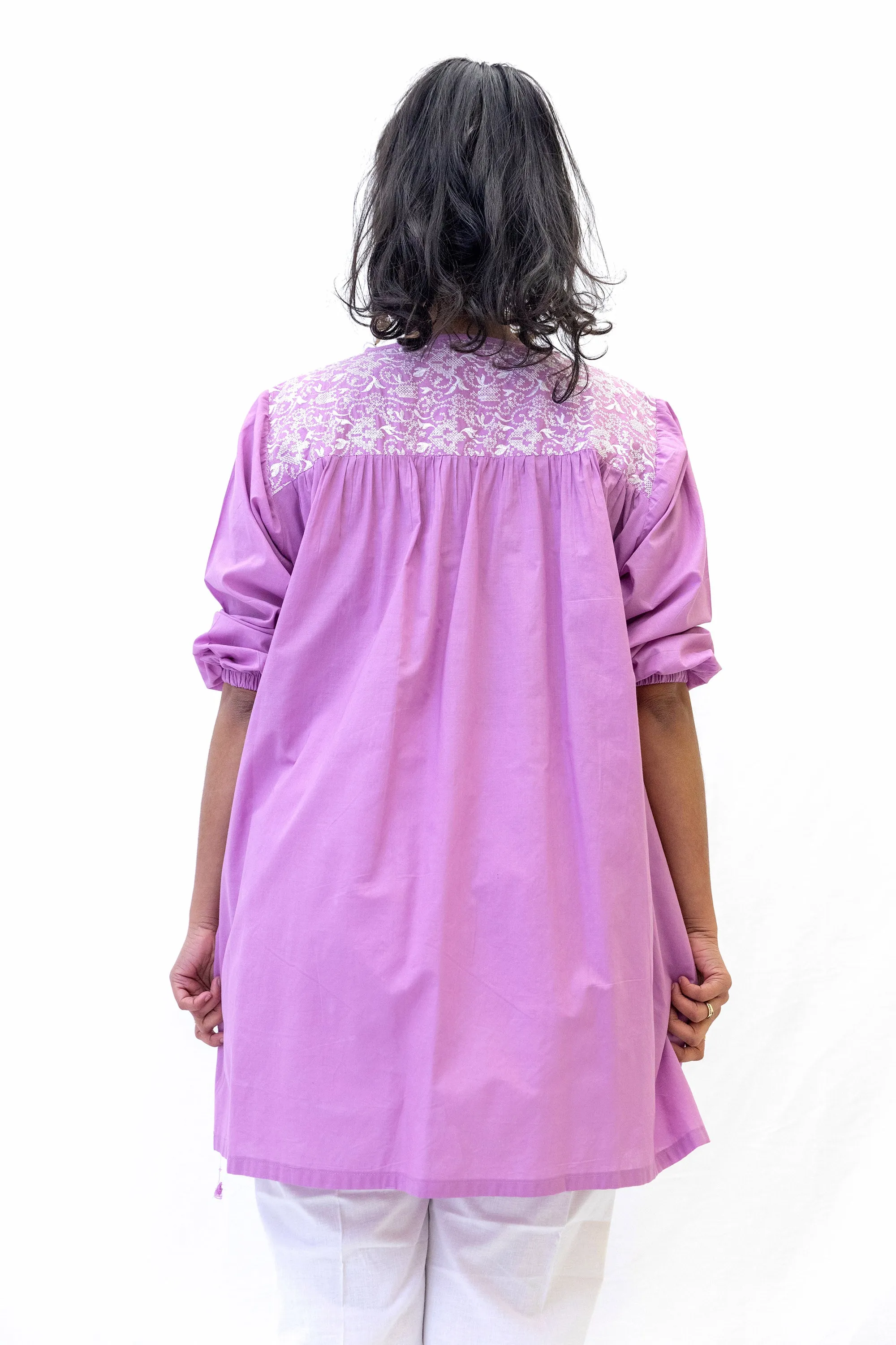 Lavander Cotton Kurti - Shirt