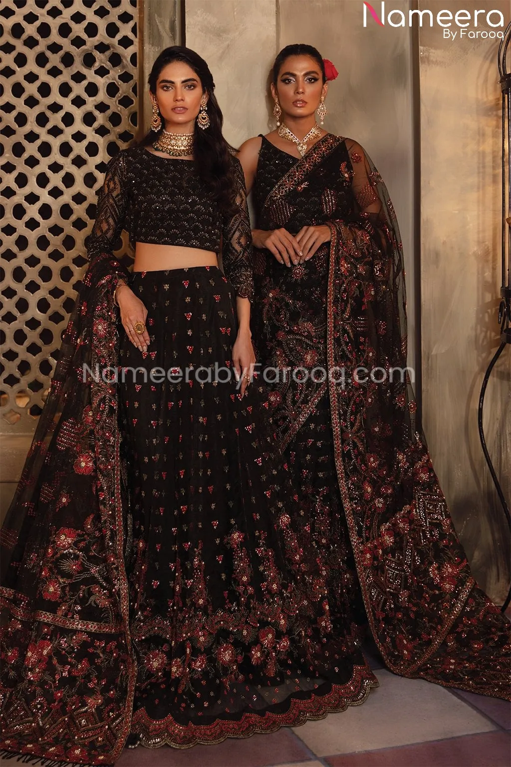 Lehenga Party Dress In Black Color By Designer #PF196
