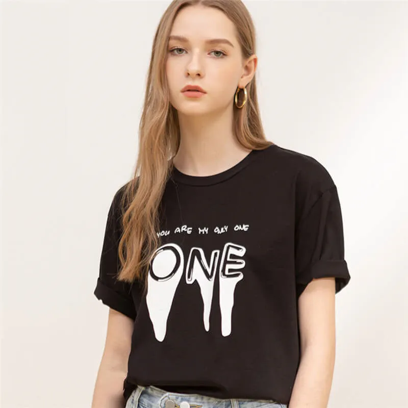 Letter Graphic Cotton T-Shirt