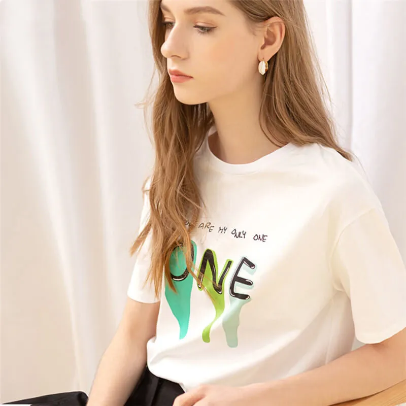 Letter Graphic Cotton T-Shirt