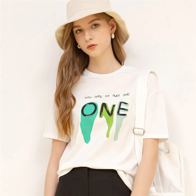 Letter Graphic Cotton T-Shirt