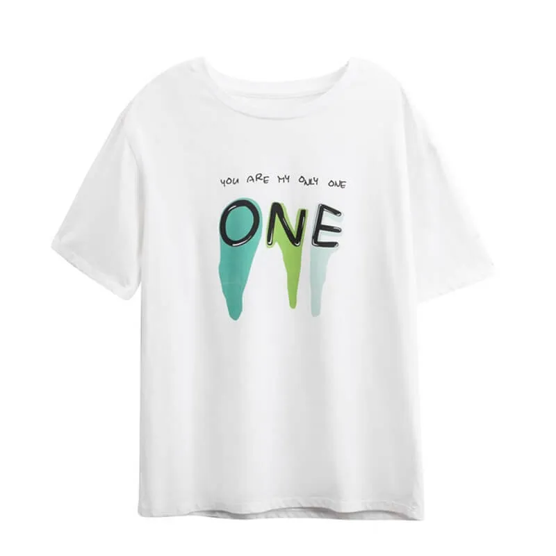 Letter Graphic Cotton T-Shirt