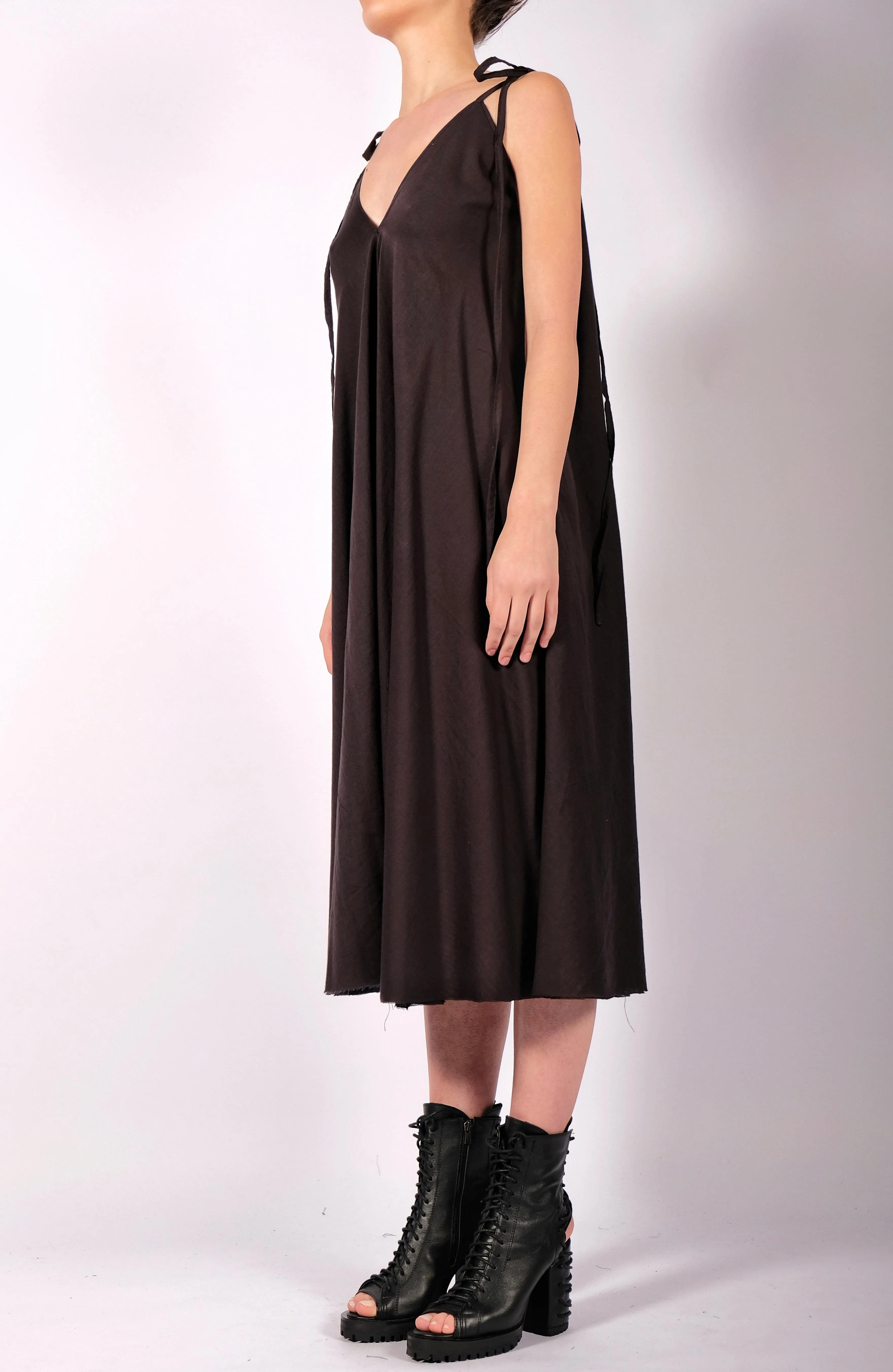 Light Cotton Dress with Straps Midi