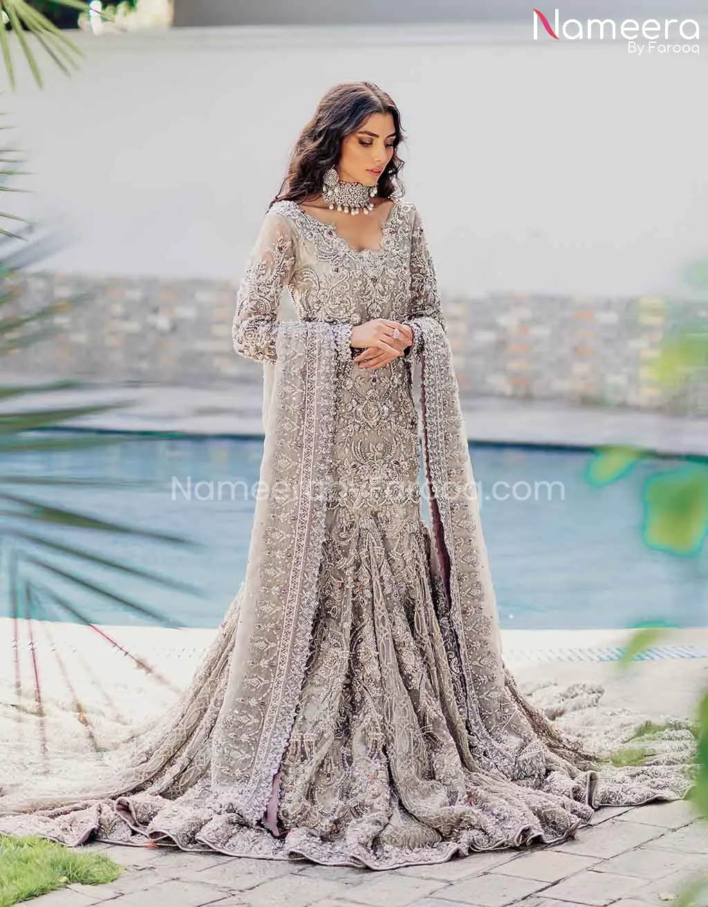 Luxurious Pakistani Fishtail Dress for Bride #BS597