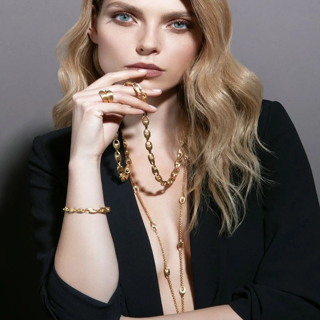 Marco Bicego Lucia 18K Yellow Gold Diamond Kissing Ring