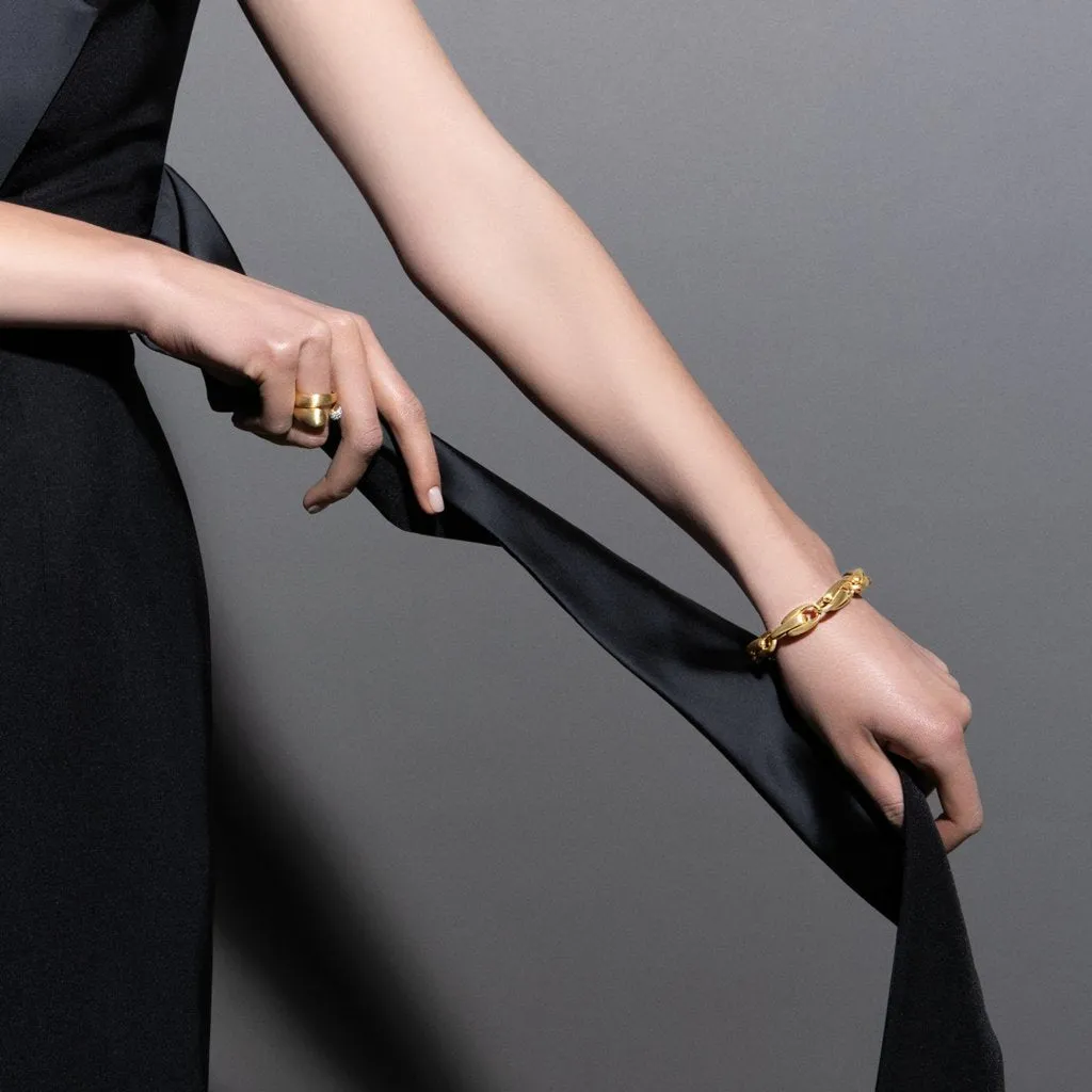 Marco Bicego Lucia 18K Yellow Gold Diamond Kissing Ring