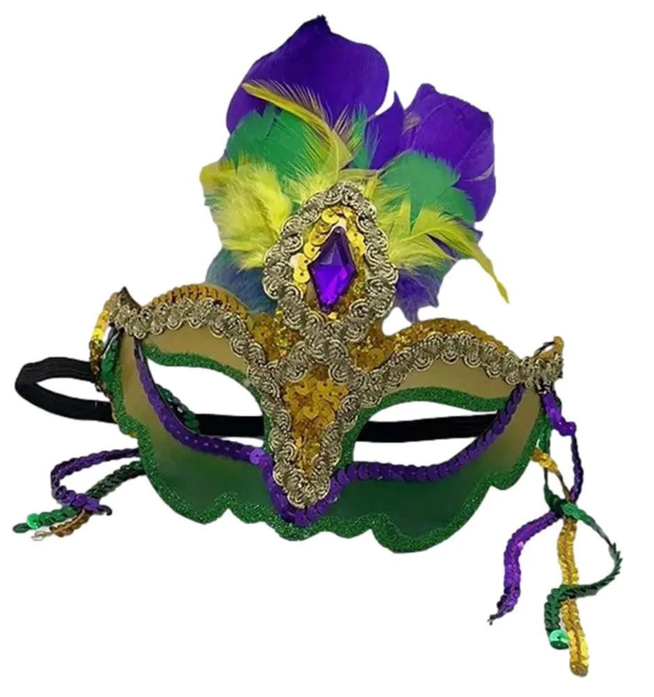 Mardi Gras Fancy Purple and Green Party Mask
