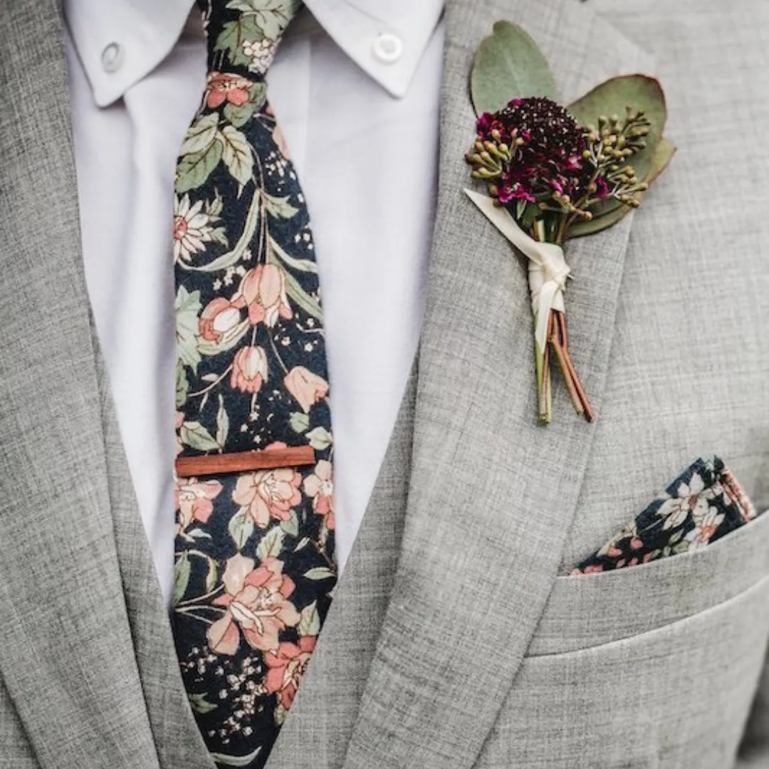 Margot Blue & Pink Floral Pocket Square