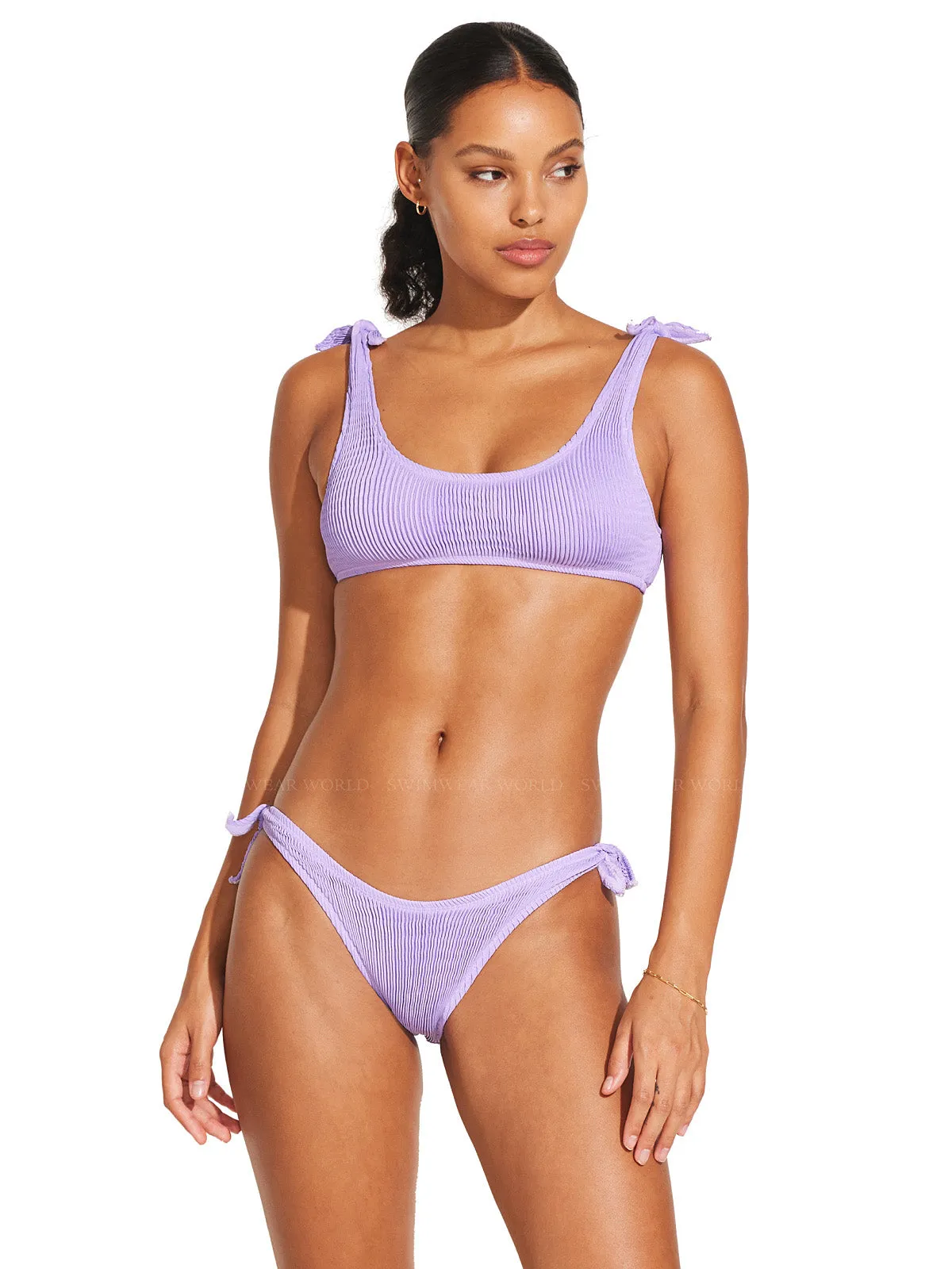 Marley Bralette-Lou Crinkle Tie Side Bikini ::RET