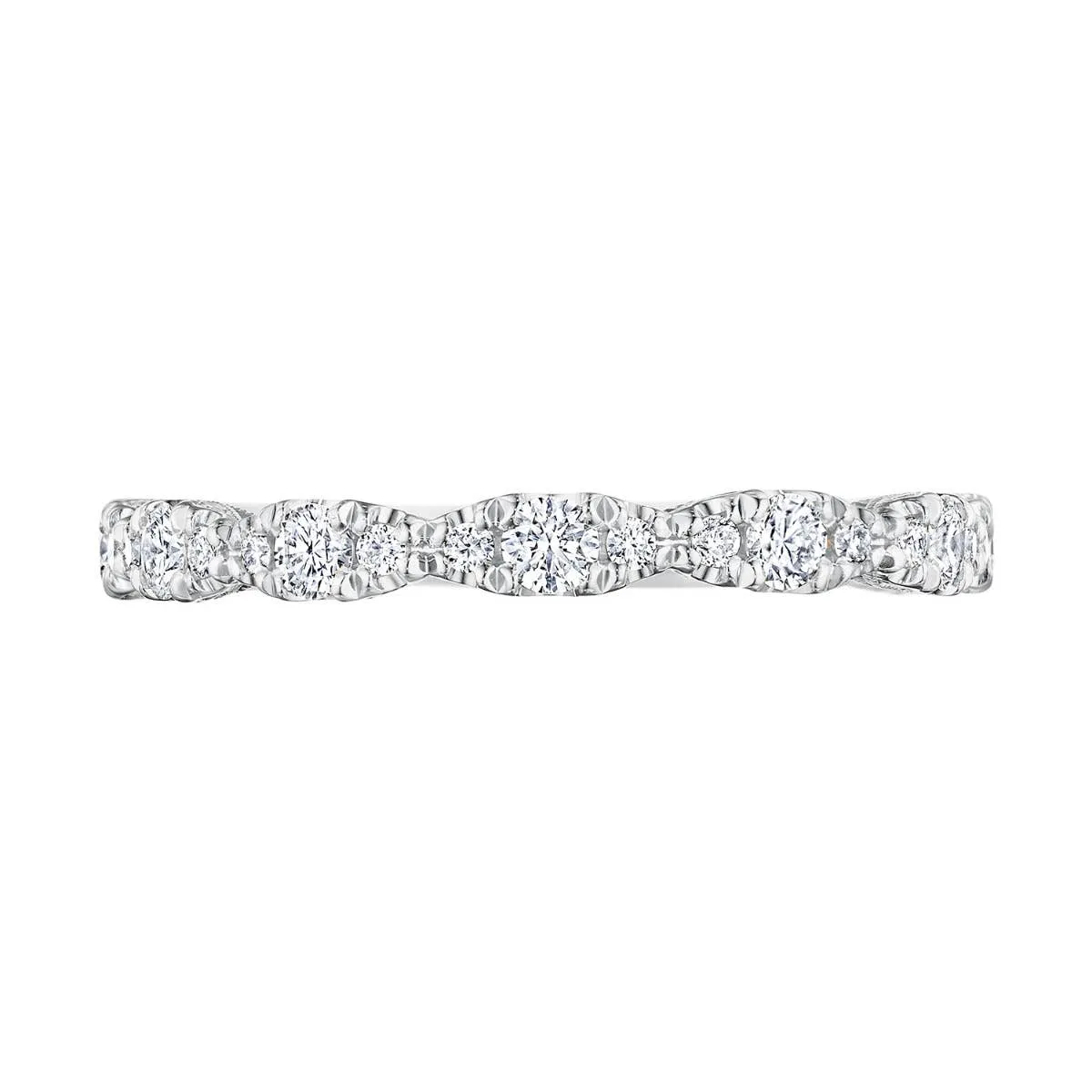 Marquise Shape Design Detail Wedding Band
