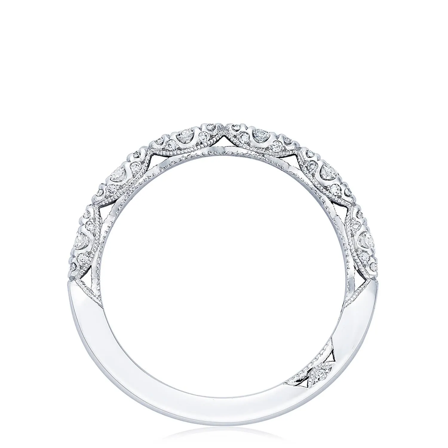 Marquise Shape Design Detail Wedding Band