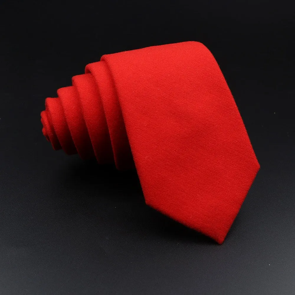 Men&#39;s Plaid Tie Cotton Black Grey Red Necktie Handmade Wool Narrow Collar Ties Wedding Business Party Suit Shirt Gift Accessory