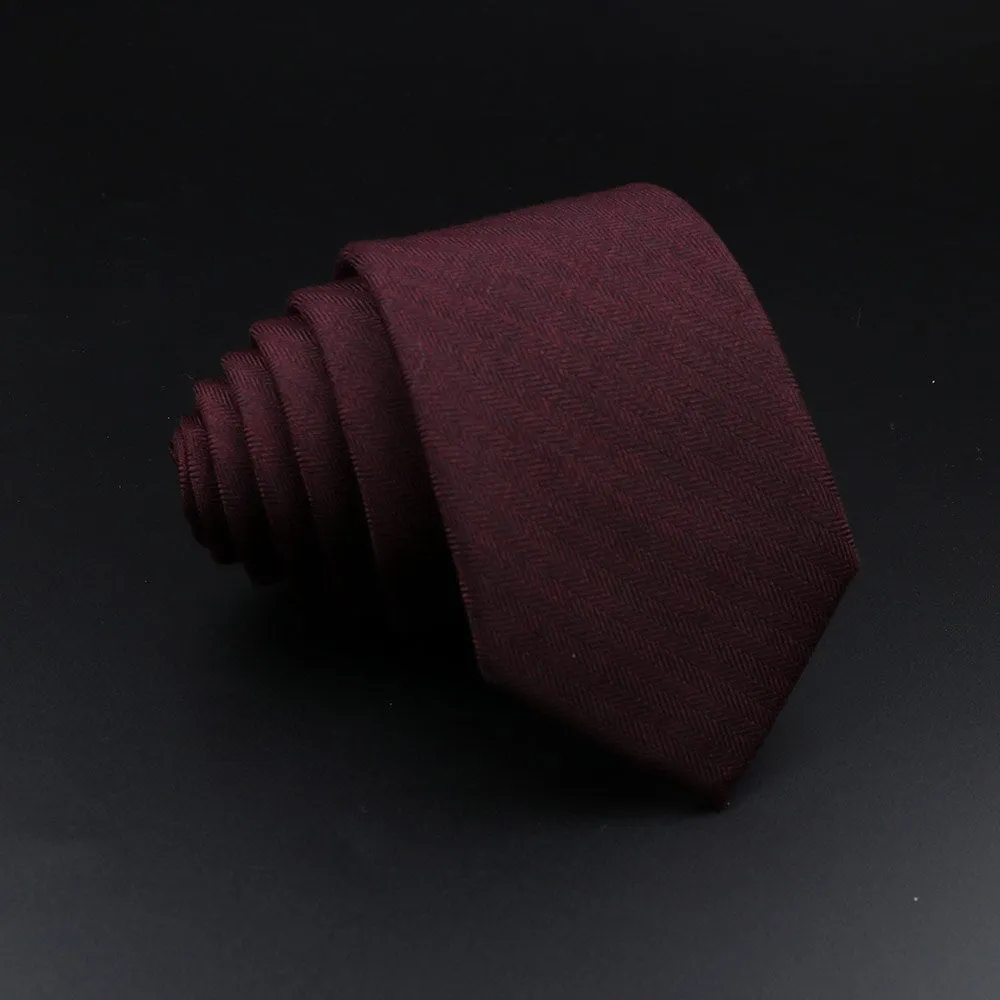 Men&#39;s Plaid Tie Cotton Black Grey Red Necktie Handmade Wool Narrow Collar Ties Wedding Business Party Suit Shirt Gift Accessory