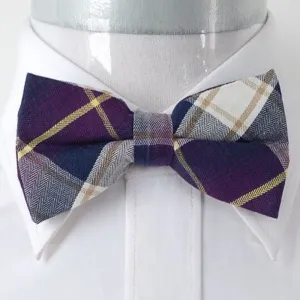 Men's Purple Nova Plaid Silk Pre-Tied Bow Tie