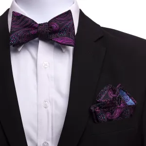Men's Silk Multicolor Self Bow Tie