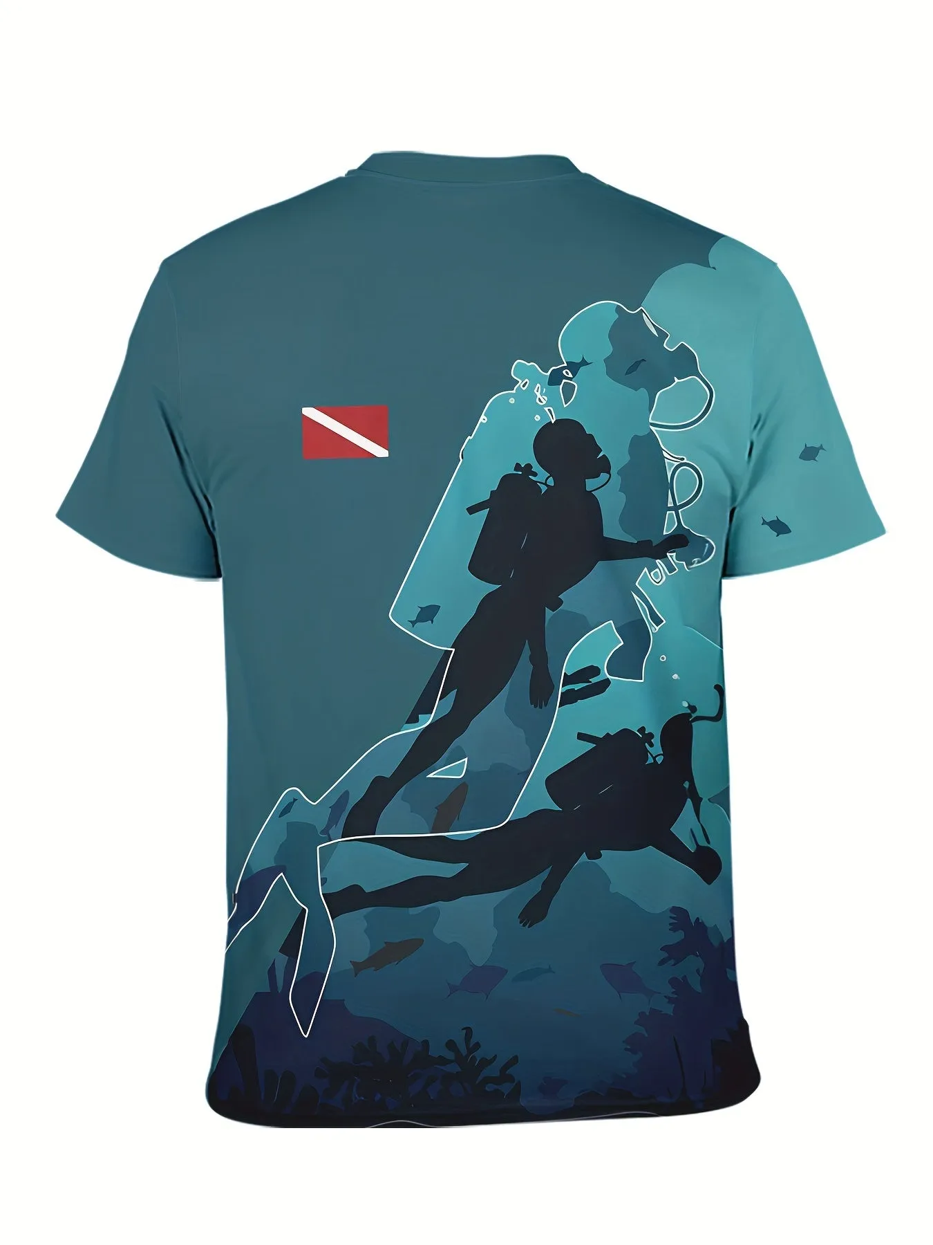 Men's T-Shirt - 3D Diver Print Scuba Diving