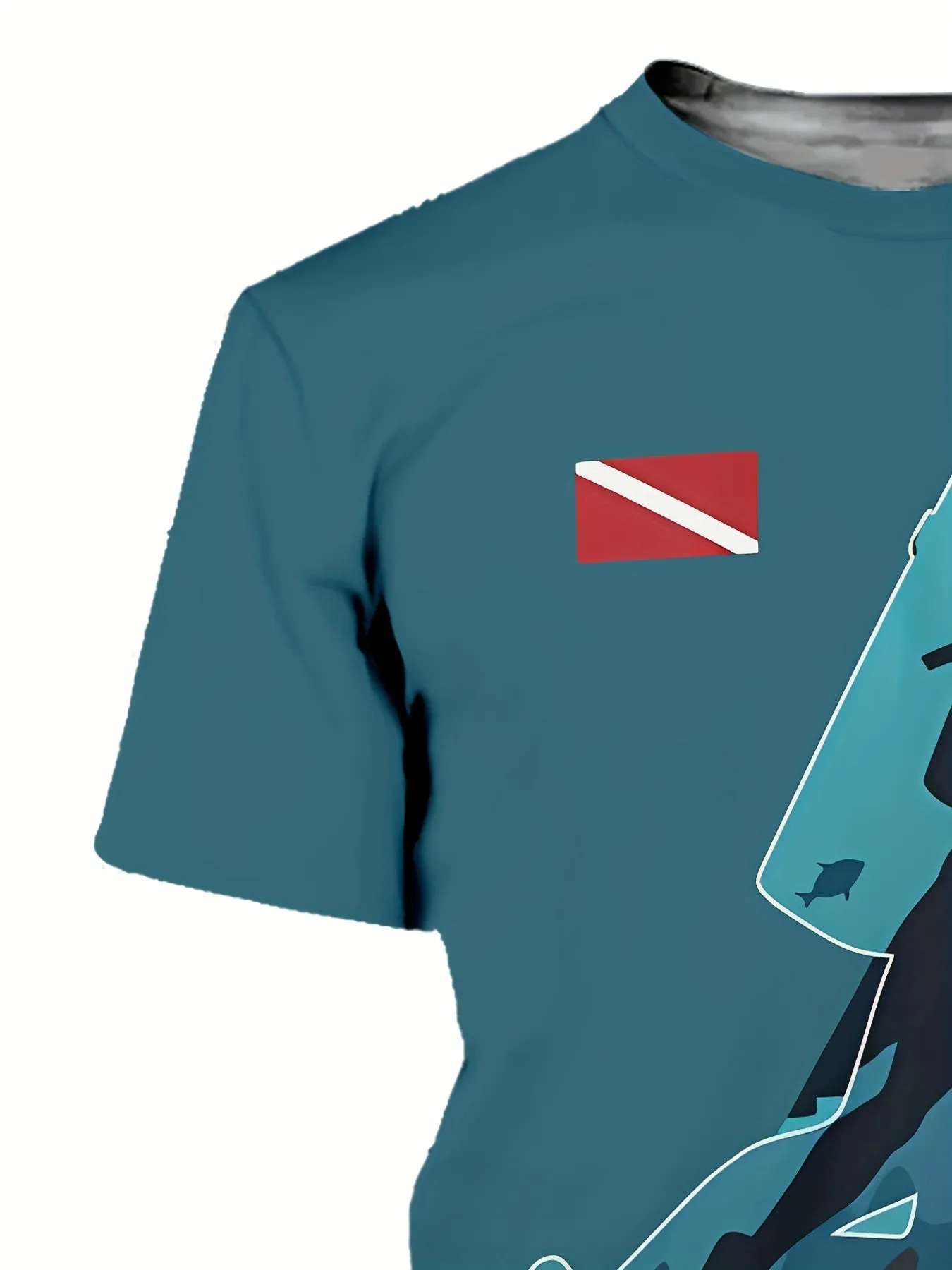 Men's T-Shirt - 3D Diver Print Scuba Diving