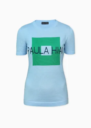 Meredith - Square Motif Cotton T-Shirt With Logo