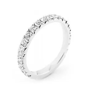Michael M 18K White Gold 3/4 Way Ladies Wedding Band R615B