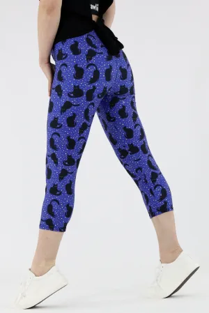 Midnight Cat - Casual Capri Leggings