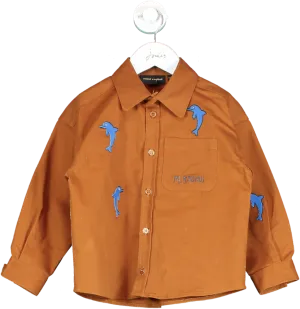 Mini Rodini Brown Dolphin Shirt UK 4-5 yrs