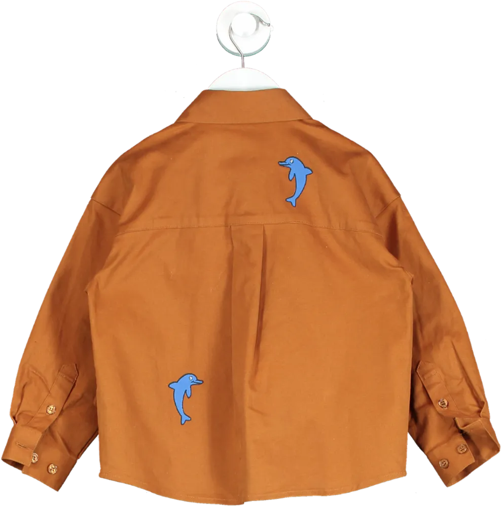 Mini Rodini Brown Dolphin Shirt UK 4-5 yrs