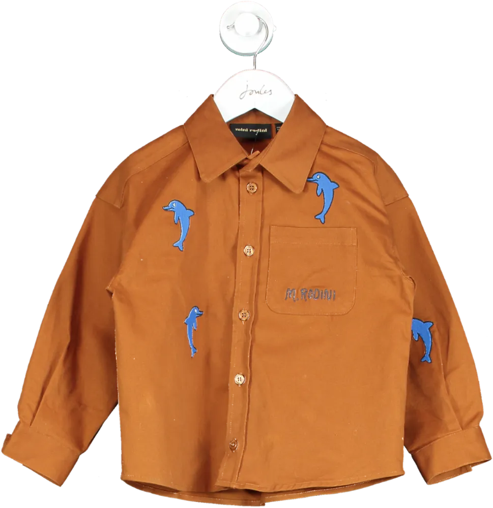 Mini Rodini Brown Dolphin Shirt UK 4-5 yrs