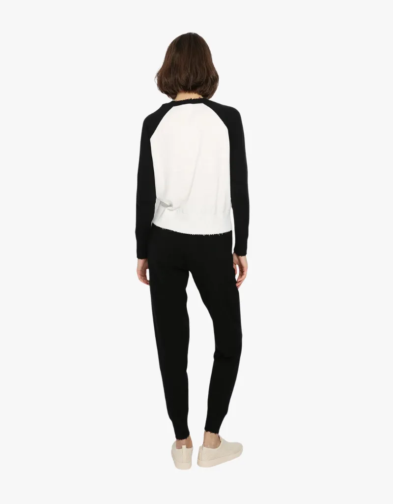 Minnie Rose Cotton Cashmere Frayed Joggers