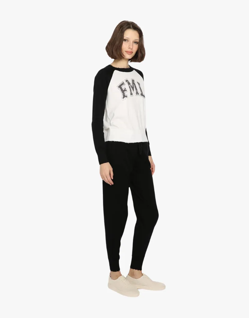 Minnie Rose Cotton Cashmere Frayed Joggers