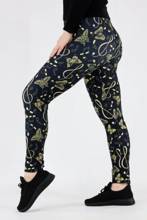 Musical Butterfly - Casual Full Leggings