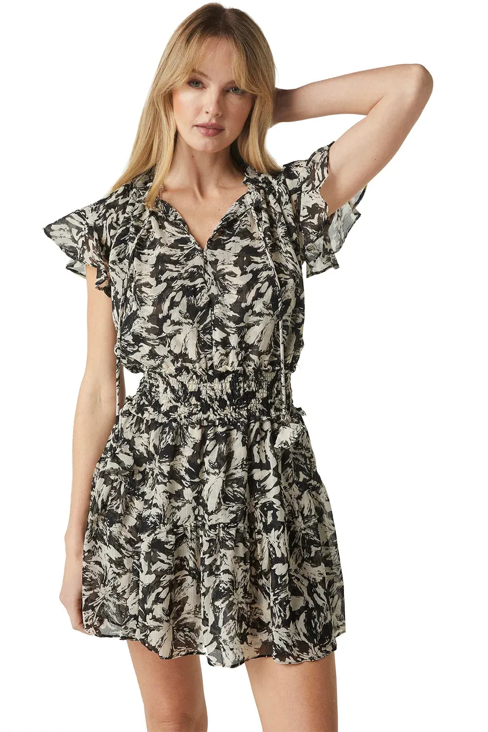 Natalia dress - tonal abstract