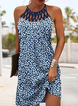 NEW Bovuf Criss Cross Sleeveless Tank Dress, Casual Dress For Spring & Summer, Women's Clothing, Sz M Retails $54 