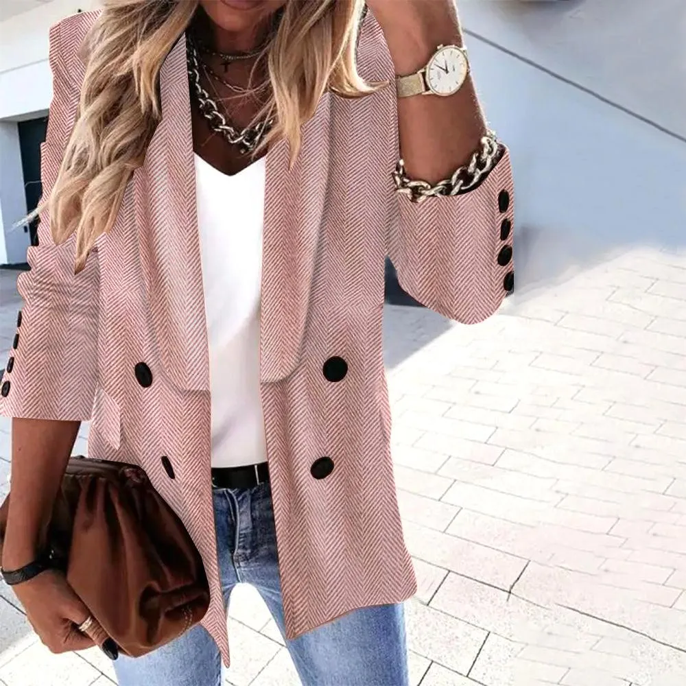 NEW Popular Plain Lapel Long Sleeve Blazer Jacket - Size Large - Retails $115 