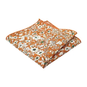 Nora Orange Floral Pocket Square