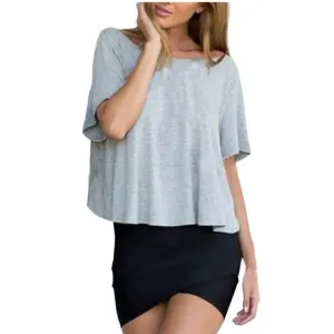 O-Neck Short Sleeve Blouse