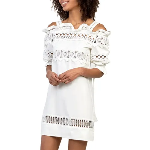 Off Shoulder Lace Embroidery Detail Dress