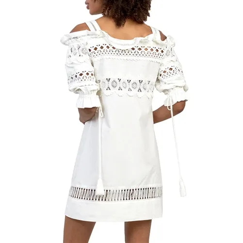 Off Shoulder Lace Embroidery Detail Dress