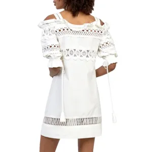 Off Shoulder Lace Embroidery Detail Dress