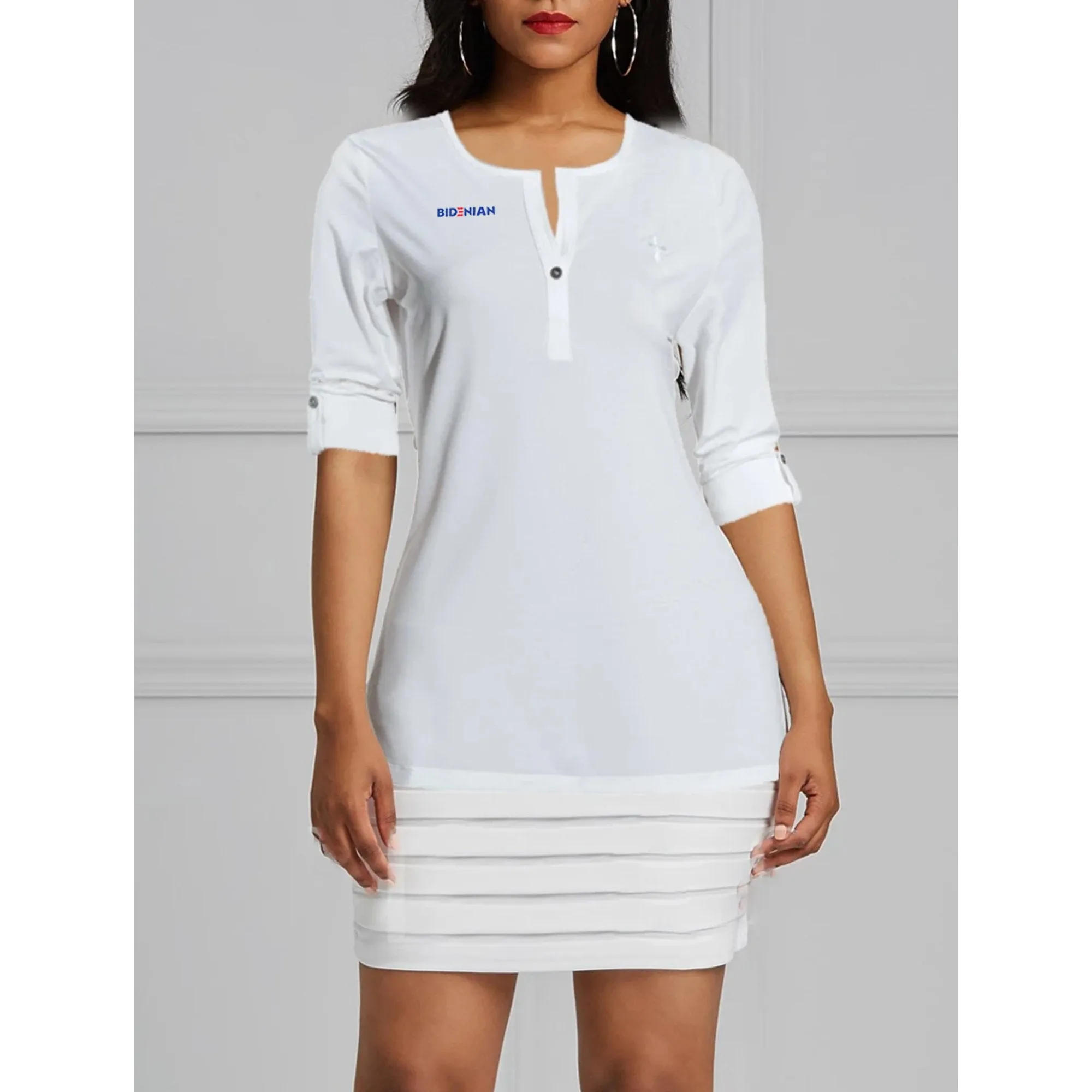 Open Chest Botton Spandex Casual Cotton Top-Cotton