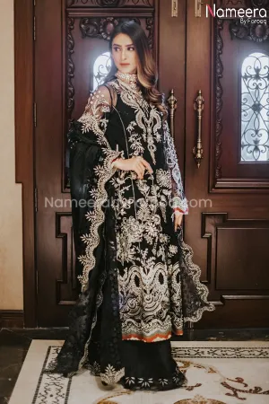 Pakistani Black Party Wear Dress with Embroidery #BP202