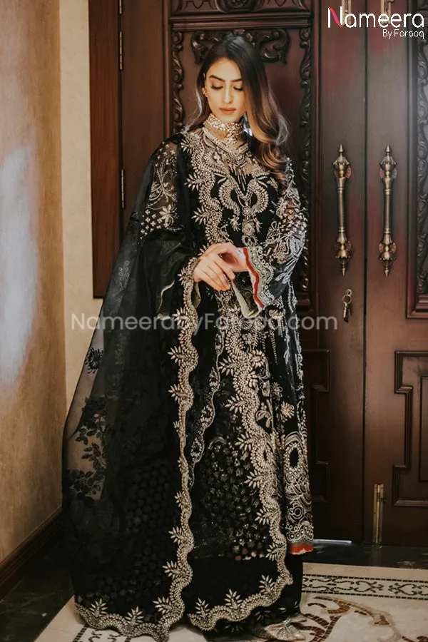 Pakistani Black Party Wear Dress with Embroidery #BP202