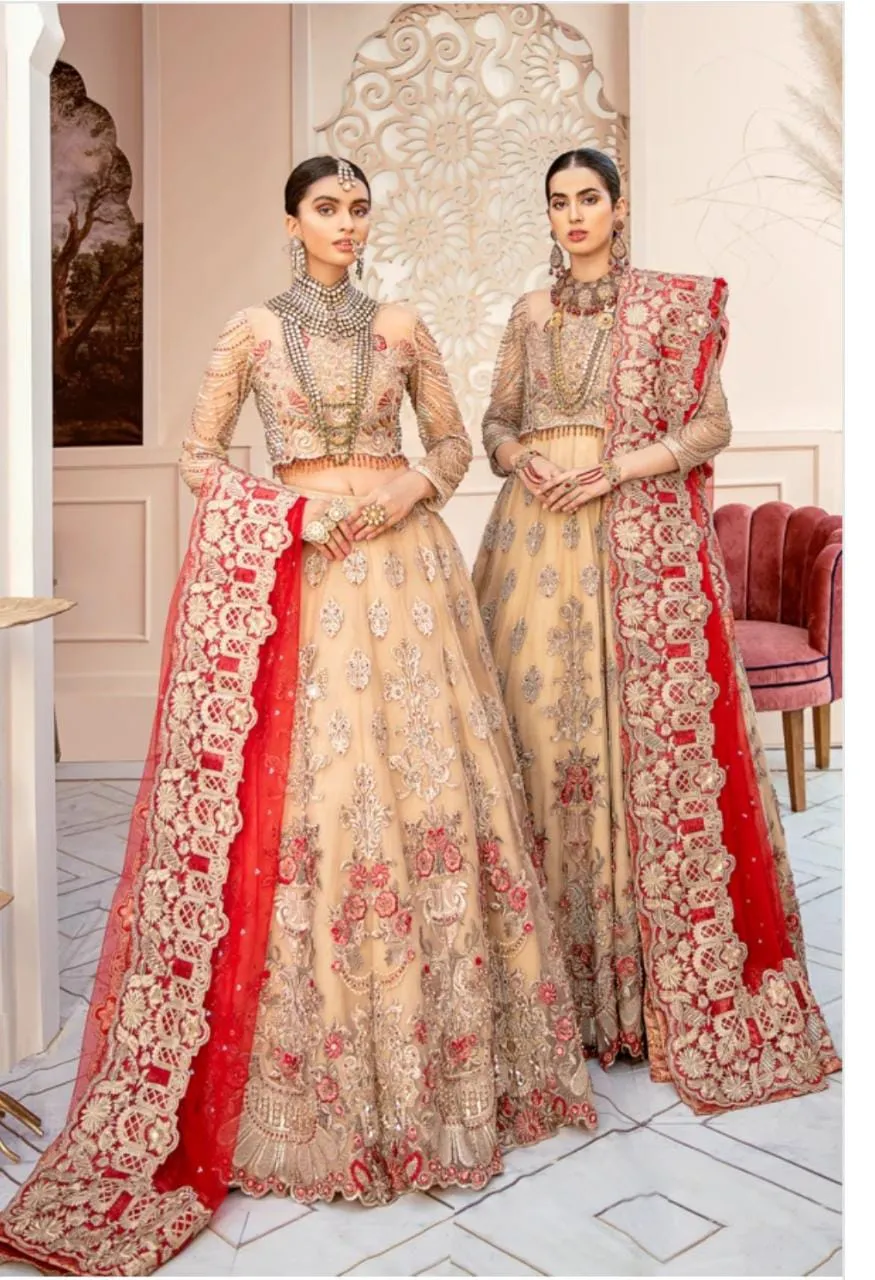 Pakistani Bridal Festive Lehnga Choli in Skin Color #Y6137