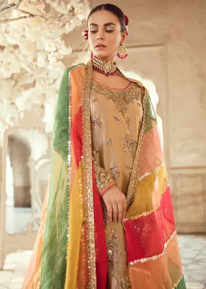 Pakistani Bridal Long Shirt Lehnga for Wedding #J5107