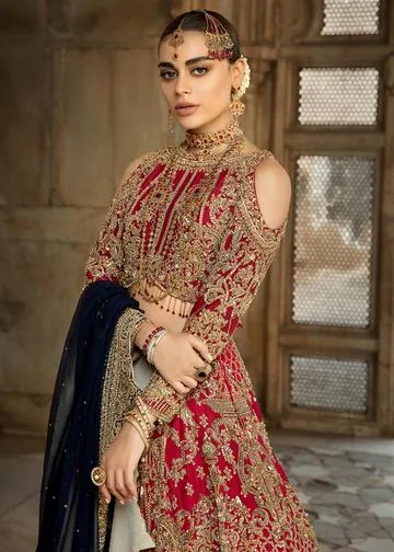 Pakistani Bridal Red Lehnga Choli for Wedding #J5183