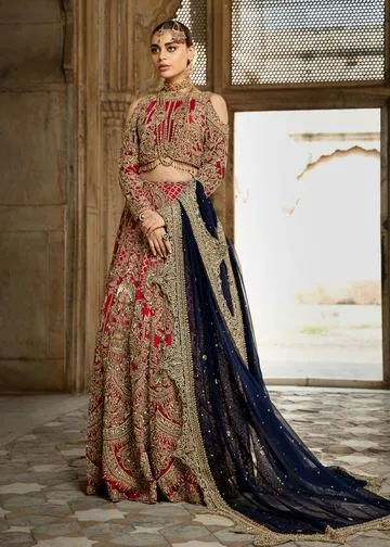 Pakistani Bridal Red Lehnga Choli for Wedding #J5183