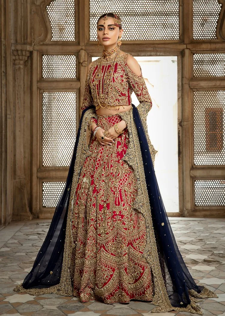 Pakistani Bridal Red Lehnga Choli for Wedding #J5183