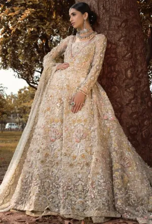 Pakistani Bridal Walima Outfit in Off White Color #N7009